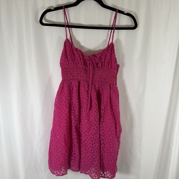 Urban Outfitters Mini Dress Women's XS Pink Floral Side Zip Strappy Sleeveless - Picture 1 of 12